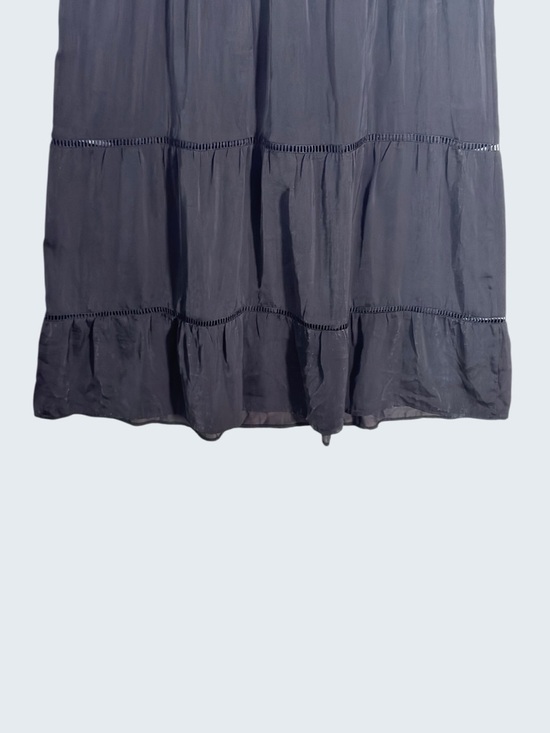 Forever 21 Women's Black Maxi Short Sleeve Crochet Lace Tiered Dress Size XL - Picture 7 of 12